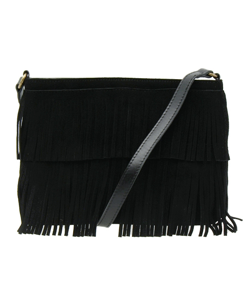SHIPS for women（シップスフォーウィメン）の「★★コンビフリンジポシェット（ショルダーバッグ・レディース・ブラック/ベージュ/ゴールド・ONE SIZE）」の2枚目の写真