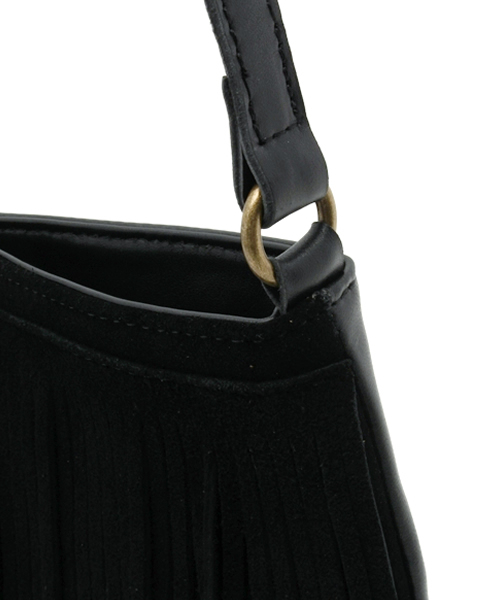 SHIPS for women（シップスフォーウィメン）の「★★コンビフリンジポシェット（ショルダーバッグ・レディース・ブラック/ベージュ/ゴールド・ONE SIZE）」の7枚目の写真