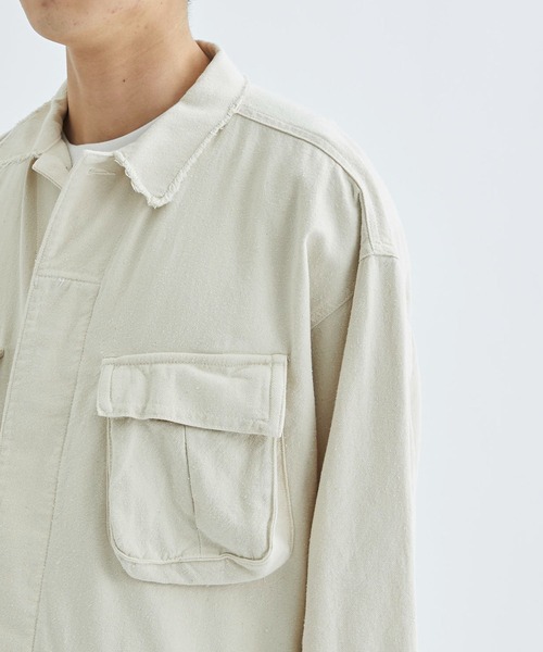 FACCIES(ファチーズ)の「【FACCIES/ファッチーズ】Silk Nep Fatigue JK(ミリタリージャケット・メンズ・カーキ/キナリ・1/2)」の3枚目の写真
