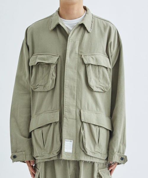 FACCIES(ファチーズ)の「【FACCIES/ファッチーズ】Silk Nep Fatigue JK(ミリタリージャケット・メンズ・カーキ/キナリ・1/2)」の4枚目の写真