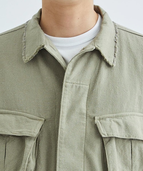 FACCIES(ファチーズ)の「【FACCIES/ファッチーズ】Silk Nep Fatigue JK(ミリタリージャケット・メンズ・カーキ/キナリ・1/2)」の21枚目の写真