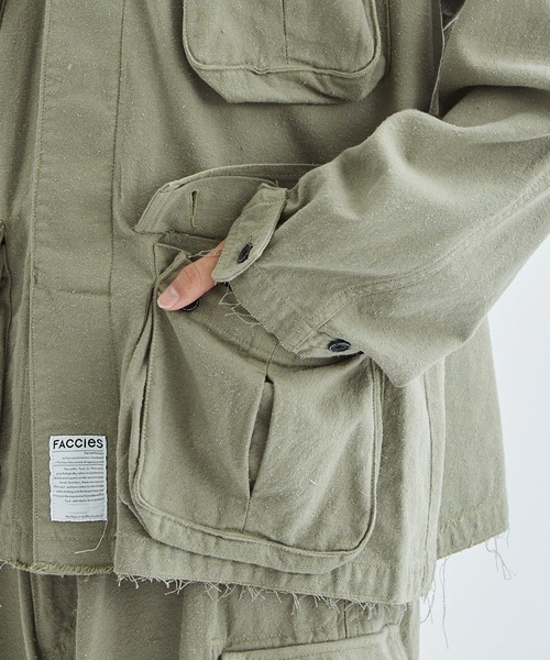 FACCIES(ファチーズ)の「【FACCIES/ファッチーズ】Silk Nep Fatigue JK(ミリタリージャケット・メンズ・カーキ/キナリ・1/2)」の18枚目の写真