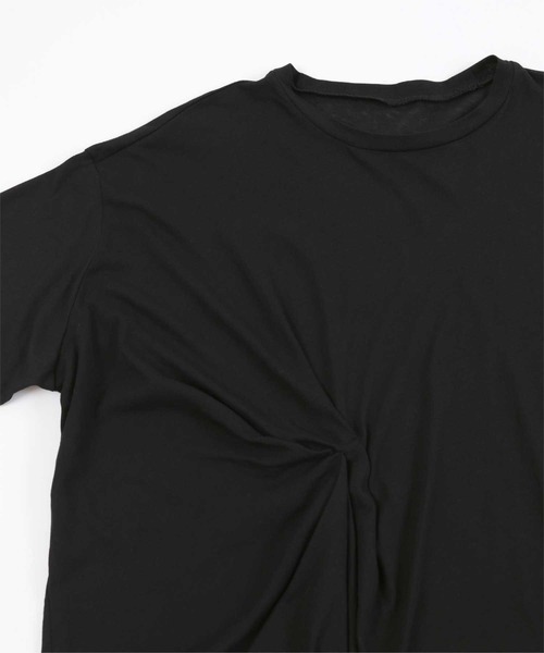 miette（ミエット）の「フロントタックデザインTシャツ（Tシャツ/カットソー・レディース・ブラック/オフホワイト・FREE）」の5枚目の写真
