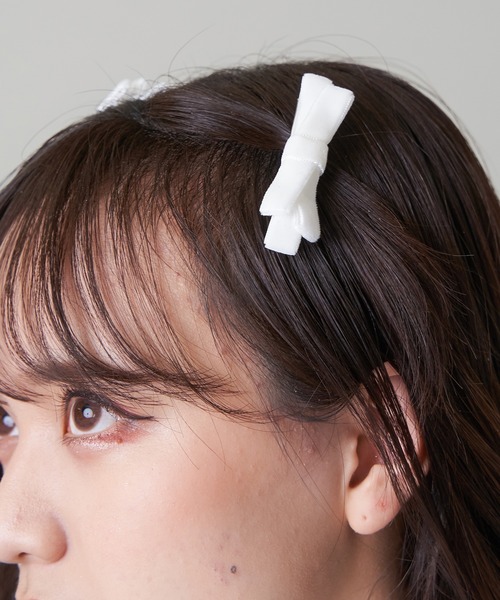 セール】【2個セット】ベロアリボンヘアピン（バレッタ/ヘア