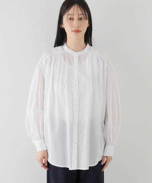 B.C STOCK（ベーセーストック）の「シアーギャザーシャツ（シャツ