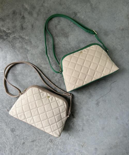 grove（グローブ）の「◆ラウンドキルトショルダー（ショルダーバッグ・レディース・ライトグレー/ブラック/グリーン・00）」の5枚目の写真