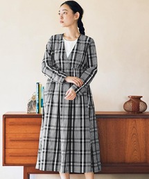 and myera カシュクールのようなチェックワンピース