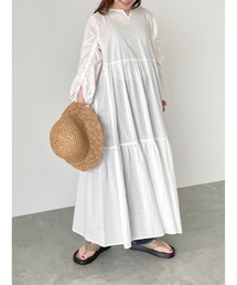 ehka sopo | 袖ドロストティアードワンピース(ワンピース)