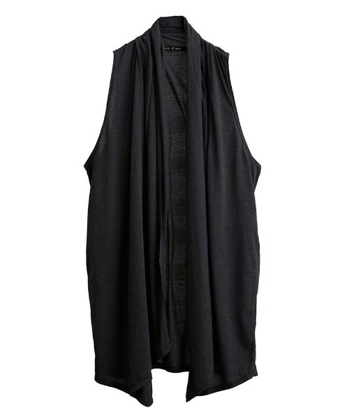 NO ID.（ノーアイディ）の「mcg3238-ﾉｰｽﾘｰﾌﾞﾄﾞﾚｰﾌﾟｶﾞｳﾝ（カーディガン/ボレロ・メンズ・グレー/ブラックミックス/ブラック・ONE SIZE）」の14枚目の写真