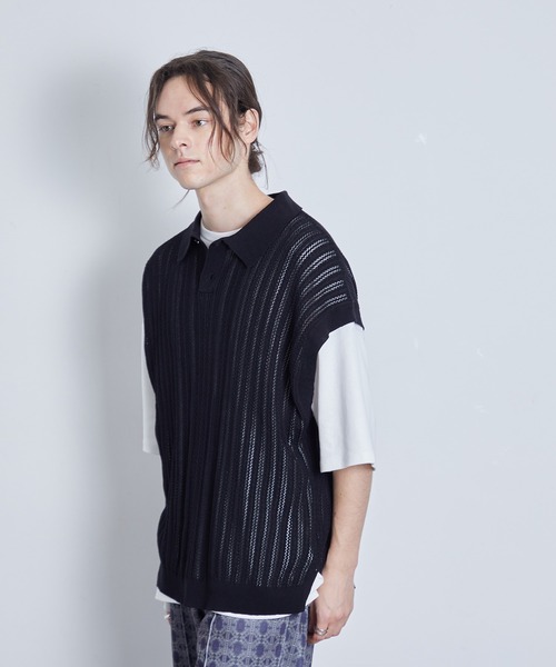 JUNRED（ジュンレッド）の「レースニットベスト（ベスト・メンズ・グリーン/ブラック/グレー・S/M/L）」の17枚目の写真