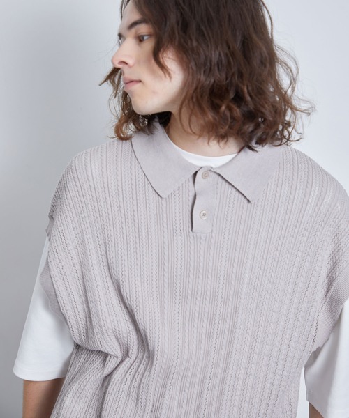 JUNRED（ジュンレッド）の「レースニットベスト（ベスト・メンズ・グリーン/ブラック/グレー・S/M/L）」の16枚目の写真