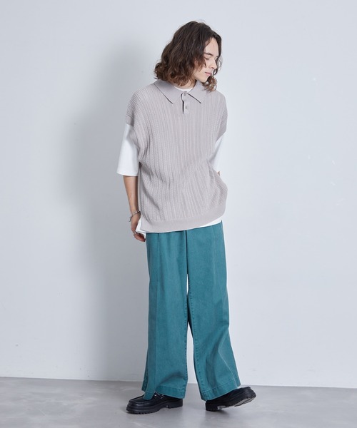 JUNRED（ジュンレッド）の「レースニットベスト（ベスト・メンズ・グリーン/ブラック/グレー・S/M/L）」の10枚目の写真