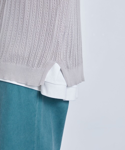 JUNRED（ジュンレッド）の「レースニットベスト（ベスト・メンズ・グリーン/ブラック/グレー・S/M/L）」の4枚目の写真