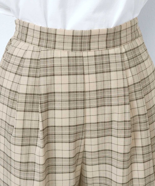 チェック柄タックワイドパンツ（その他パンツ）｜andme（アンドミー