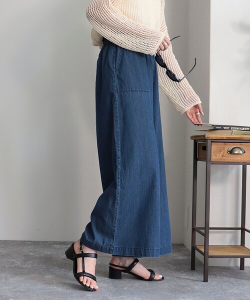 fredy emue（フレディエミュ）の「デニム/リネン混イージーワイドパンツ（その他パンツ・レディース・ピンク/ダークグリーン/イエロー/ブルー・36/38）」の20枚目の写真