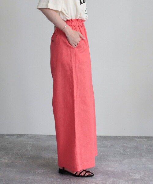 fredy emue（フレディエミュ）の「デニム/リネン混イージーワイドパンツ（その他パンツ・レディース・ピンク/ダークグリーン/イエロー/ブルー・36/38）」の9枚目の写真