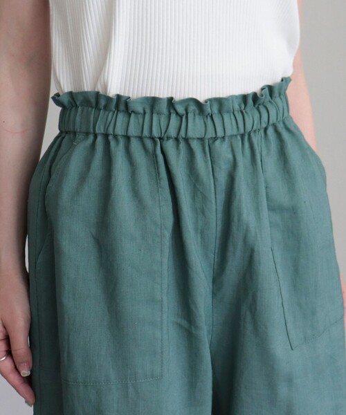 fredy emue（フレディエミュ）の「デニム/リネン混イージーワイドパンツ（その他パンツ・レディース・ピンク/ダークグリーン/イエロー/ブルー・36/38）」の10枚目の写真