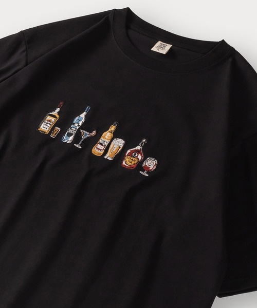 POWER TO THE PEOPLE(パワートゥーザピープル)の「アルコール&アニマルロゴ フロント刺繍Tシャツ(Tシャツ/カットソー・メンズ・ライトブルー/ブラック/オフホワイト/チャコールグレー/ホワイト/ライトパープル・M/L/XL)」の4枚目の写真