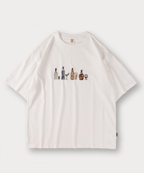 POWER TO THE PEOPLE(パワートゥーザピープル)の「アルコール&アニマルロゴ フロント刺繍Tシャツ(Tシャツ/カットソー・メンズ・ライトブルー/ブラック/オフホワイト/チャコールグレー/ホワイト/ライトパープル・M/L/XL)」の7枚目の写真