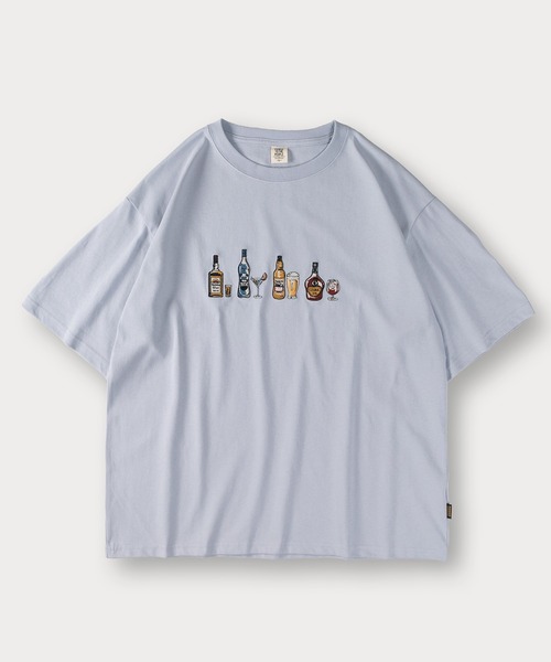POWER TO THE PEOPLE(パワートゥーザピープル)の「アルコール&アニマルロゴ フロント刺繍Tシャツ(Tシャツ/カットソー・メンズ・ライトブルー/ブラック/オフホワイト/チャコールグレー/ホワイト/ライトパープル・M/L/XL)」の9枚目の写真