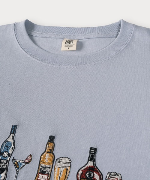 POWER TO THE PEOPLE(パワートゥーザピープル)の「アルコール&アニマルロゴ フロント刺繍Tシャツ(Tシャツ/カットソー・メンズ・ライトブルー/ブラック/オフホワイト/チャコールグレー/ホワイト/ライトパープル・M/L/XL)」の16枚目の写真