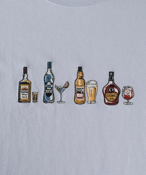 POWER TO THE PEOPLE(パワートゥーザピープル)の「アルコール&アニマルロゴ フロント刺繍Tシャツ(Tシャツ/カットソー・メンズ・ライトブルー/ブラック/オフホワイト/チャコールグレー/ホワイト/ライトパープル・M/L/XL)」の17枚目の写真