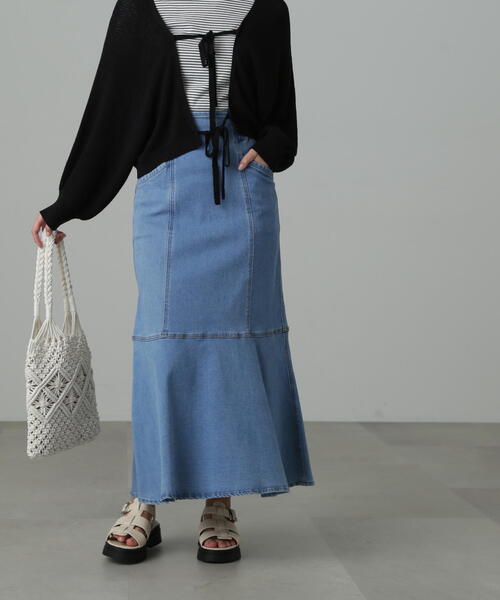 FREE'S MART（フリーズマート）の「【Sシリーズ対応】パネル切替マーメイドデニムスカート（デニムスカート・レディース・ダークネイビー/ホワイト系その他/ブルー系その他2・MEDIUM/SMALL/X-SMALL）」の21枚目の写真