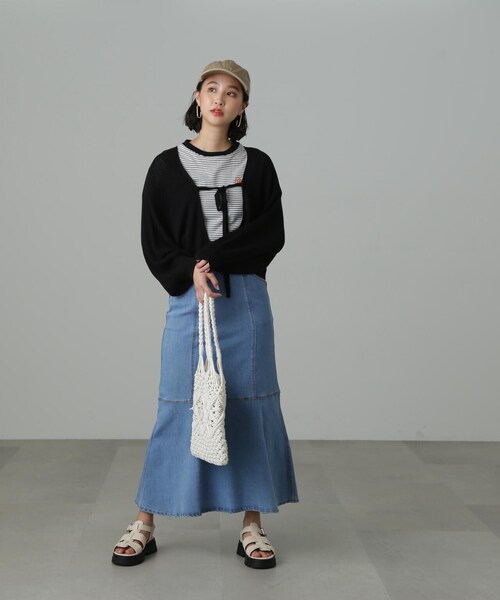FREE'S MART（フリーズマート）の「【Sシリーズ対応】パネル切替マーメイドデニムスカート（デニムスカート・レディース・ダークネイビー/ホワイト系その他/ブルー系その他2・MEDIUM/SMALL/X-SMALL）」の18枚目の写真
