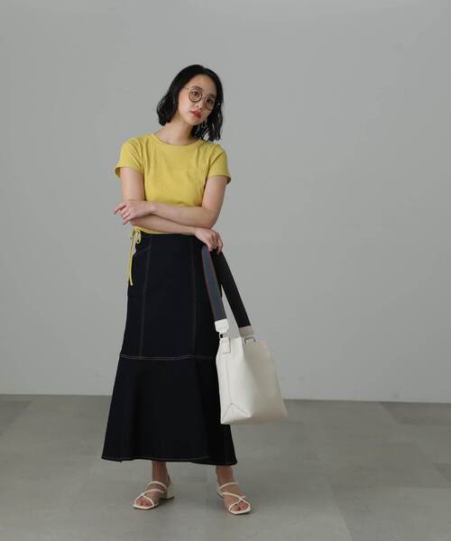 FREE'S MART（フリーズマート）の「【Sシリーズ対応】パネル切替マーメイドデニムスカート（デニムスカート・レディース・ダークネイビー/ホワイト系その他/ブルー系その他2・MEDIUM/SMALL/X-SMALL）」の10枚目の写真