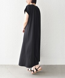 * 〈洗濯機可能〉オーガニックコットン フレンチ パイピング フレア ワンピース◆