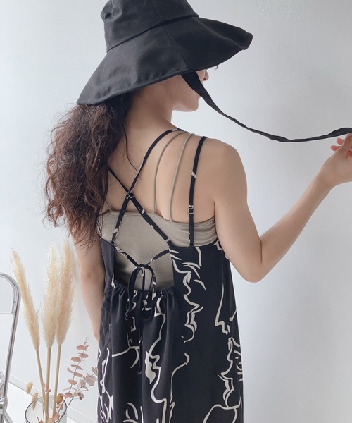 AS KNOW AS plus（アズノゥアズプラス）の「〇後リボン バッククロスキャミワンピース（ワンピース・レディース・ホワイト系/ブラック系/ブラック系1・FREE）」の11枚目の写真