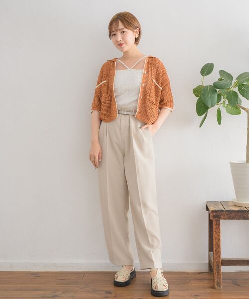 RETRO GIRL(レトロガール)の「メッシュラインニットカーデ(ニット/セーター・レディース・オフホワイト/オレンジ/ブルー/グリーン・FREE)」の12枚目の写真