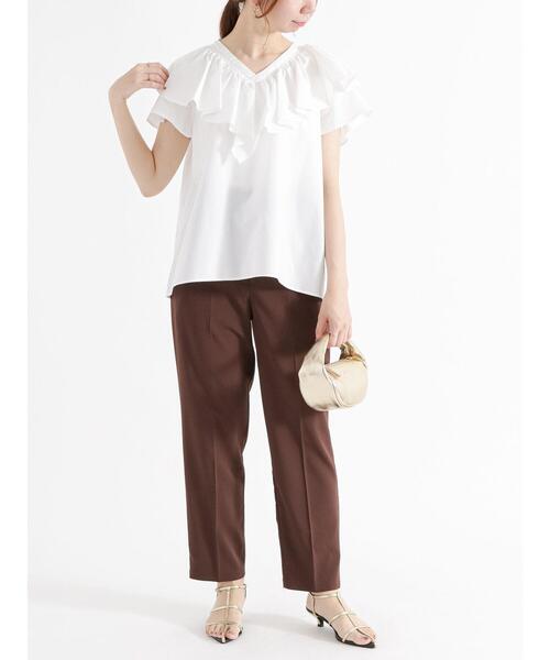 Te chichi（テチチ）の「楊柳テーパードパンツ（その他パンツ・レディース・ブラウン/オフホワイト/ブラック・M/S）」の5枚目の写真