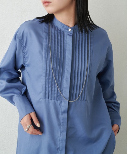 セール】バンドカラーピンタックシャツ(シャツ/ブラウス)|Aunt セール】バンドカラーピンタックシャツ(シャツ/ブラウス)|Aunt