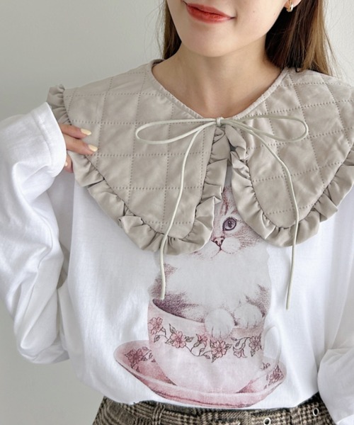 Loueme(ルエム)の「キルティングフリル付け襟(付け襟・レディース・ブラック/グレー/ホワイト・FREE)」の3枚目の写真