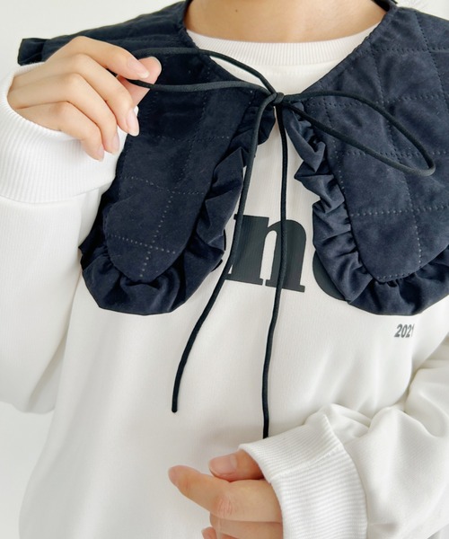 Loueme(ルエム)の「キルティングフリル付け襟(付け襟・レディース・ブラック/グレー/ホワイト・FREE)」の4枚目の写真