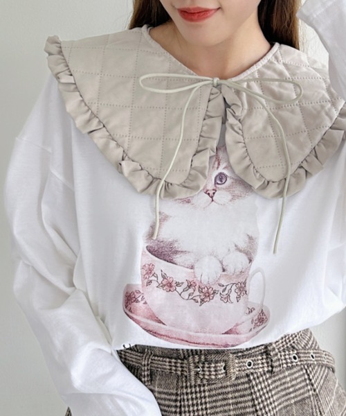 Batikou/フランス輸入生地使用)キルティングラウンドキッズつけ襟