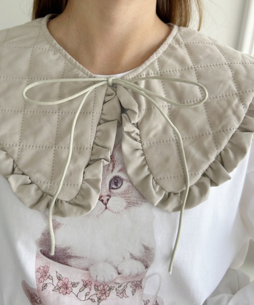 Loueme(ルエム)の「キルティングフリル付け襟(付け襟・レディース・ブラック/グレー/ホワイト・FREE)」の13枚目の写真