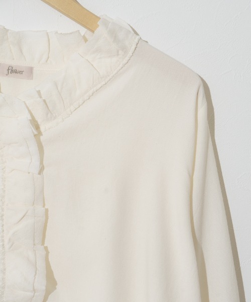flower（フラワー）の「リトルフリルブラウス2（シャツ/ブラウス・レディース・ホワイト/ベージュ・FREE）」の6枚目の写真