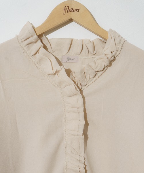 flower（フラワー）の「リトルフリルブラウス2（シャツ/ブラウス・レディース・ホワイト/ベージュ・FREE）」の10枚目の写真