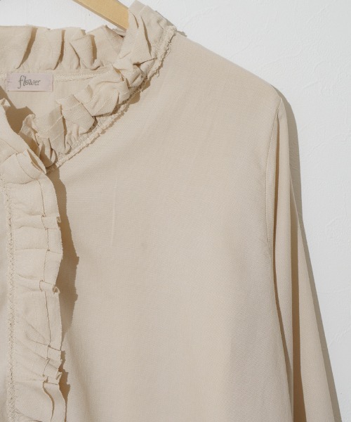 flower（フラワー）の「リトルフリルブラウス2（シャツ/ブラウス・レディース・ホワイト/ベージュ・FREE）」の11枚目の写真