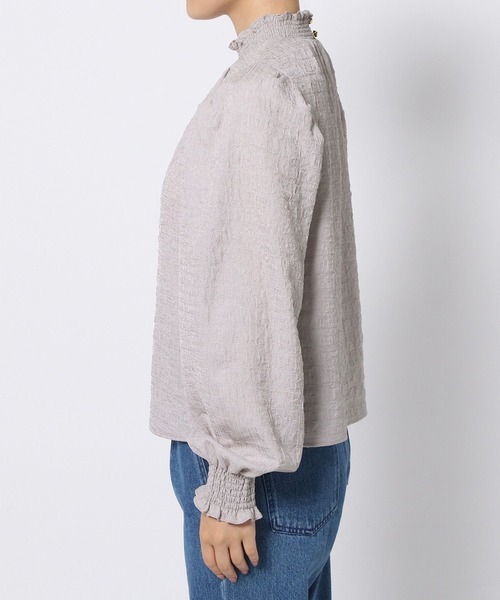 mysty woman（ミスティウーマン）の「ハイネックシャーリングブラウス　978458（シャツ/ブラウス・レディース・グレー/オフホワイト/ブラック・FREE）」の10枚目の写真