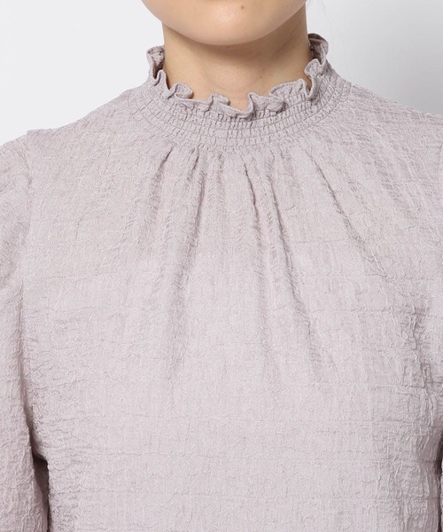 mysty woman（ミスティウーマン）の「ハイネックシャーリングブラウス　978458（シャツ/ブラウス・レディース・グレー/オフホワイト/ブラック・FREE）」の12枚目の写真