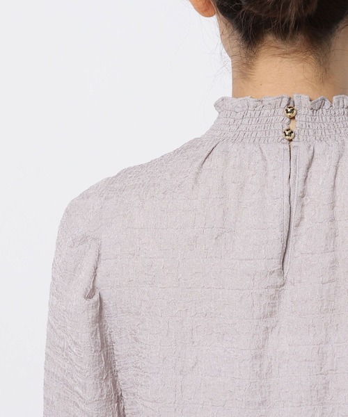 mysty woman（ミスティウーマン）の「ハイネックシャーリングブラウス　978458（シャツ/ブラウス・レディース・グレー/オフホワイト/ブラック・FREE）」の13枚目の写真