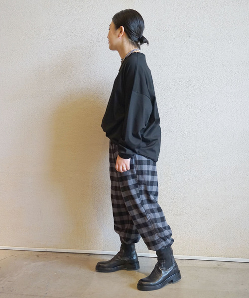 JOURNAL STANDARD LUXE（ジャーナルスタンダード　ラックス）の「コンパクトジャージークルーネックビッグプルオーバー（Tシャツ/カットソー・レディース・ネイビー/ブラック/ホワイト・FREE）」の5枚目の写真