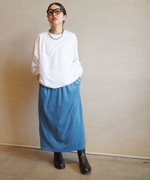 JOURNAL STANDARD LUXE（ジャーナルスタンダード　ラックス）の「コンパクトジャージークルーネックビッグプルオーバー（Tシャツ/カットソー・レディース・ネイビー/ブラック/ホワイト・FREE）」の13枚目の写真