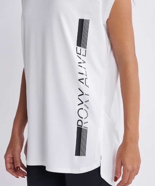 ROXY（ロキシー）の「SWEET SOUL/ロキシーUVカット付きドライサイドロゴスポーティロング丈ノースリーブ（タンクトップ・レディース・ピンク/ホワイト/グリーン・SMALL/LARGE/MEDIUM）」の7枚目の写真