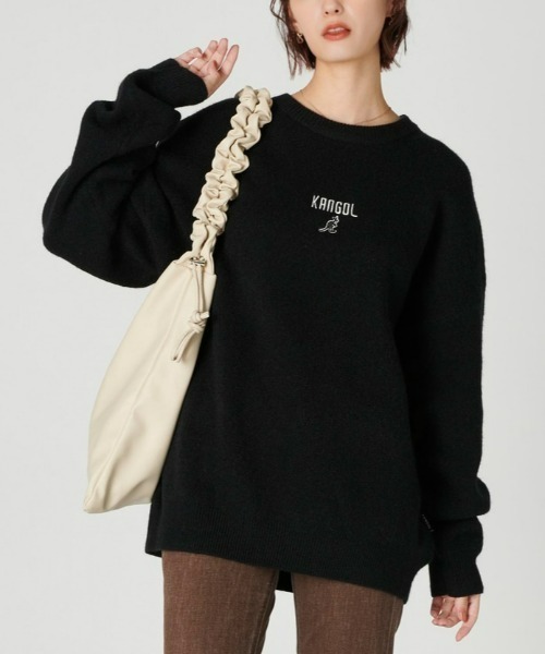 KANGOL(カンゴール)の「【KANGOL】【KANGOL別注】膨れジャガードニット(ニット/セーター・レディース・ブラック/グリーン・L/M)」の1枚目の写真