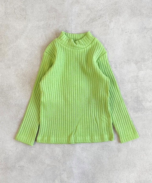 CALMIA（カルミア）の「裏起毛テレコ ハイネックプルオーバー（90～150cm）（Tシャツ/カットソー・キッズ・ライトブルー/ピンク/チャコール/ラベンダー/ライトグリーン・120/130/140/150/90/100/110/95）」の13枚目の写真