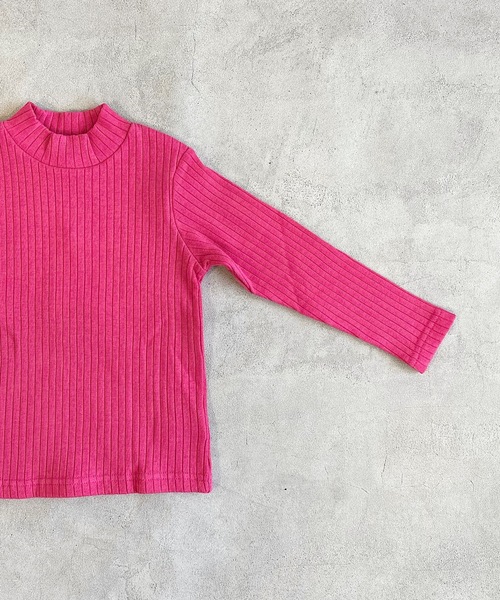 CALMIA（カルミア）の「裏起毛テレコ ハイネックプルオーバー（90～150cm）（Tシャツ/カットソー・キッズ・ライトブルー/ピンク/チャコール/ラベンダー/ライトグリーン・120/130/140/150/90/100/110/95）」の12枚目の写真